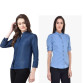 Womens Denim Solid Shirt Buy 1 Get 1 Free Navy Blue